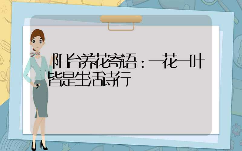  阳台养花寄语：一花一叶，皆是生活诗行